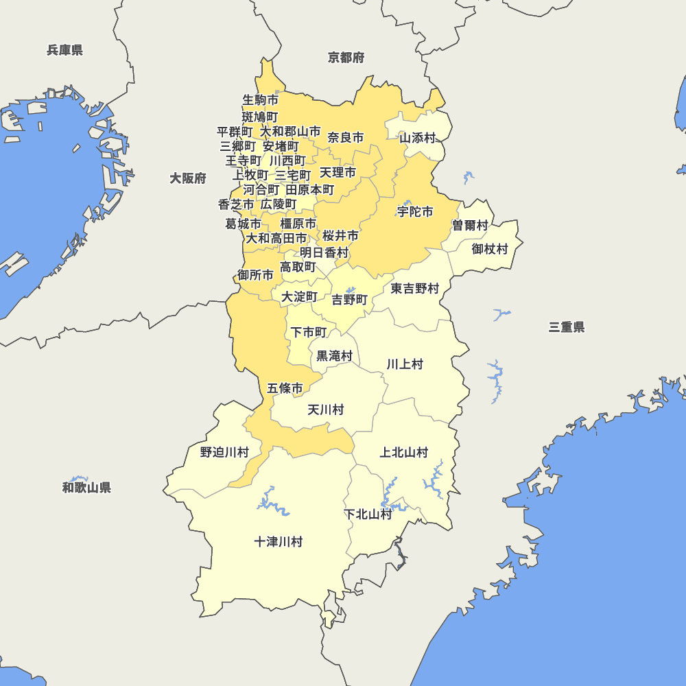 奈良県の地図 | Map-It マップ・イット