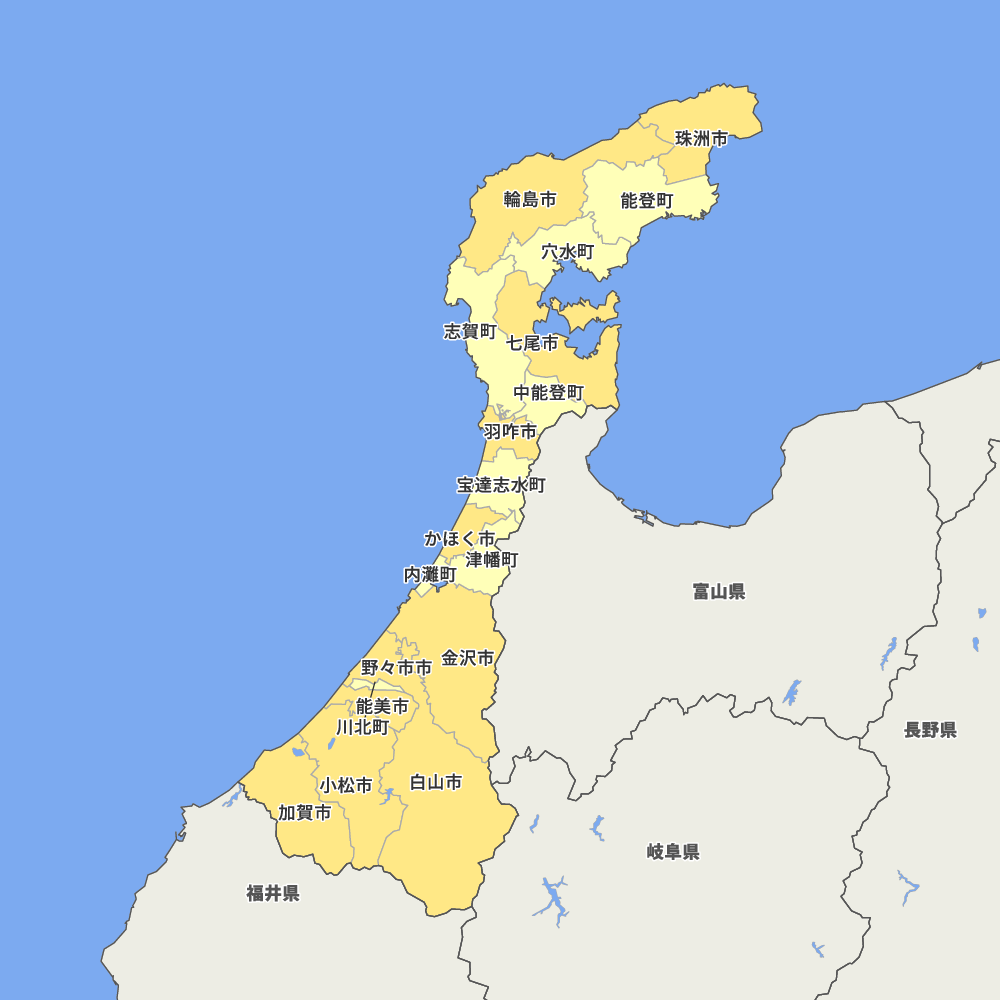 石川県の地図 | Map-It マップ・イット