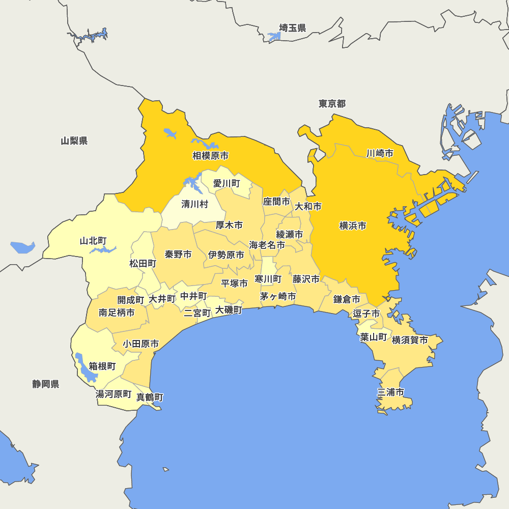 神奈川県の地図 | Map-It マップ・イット