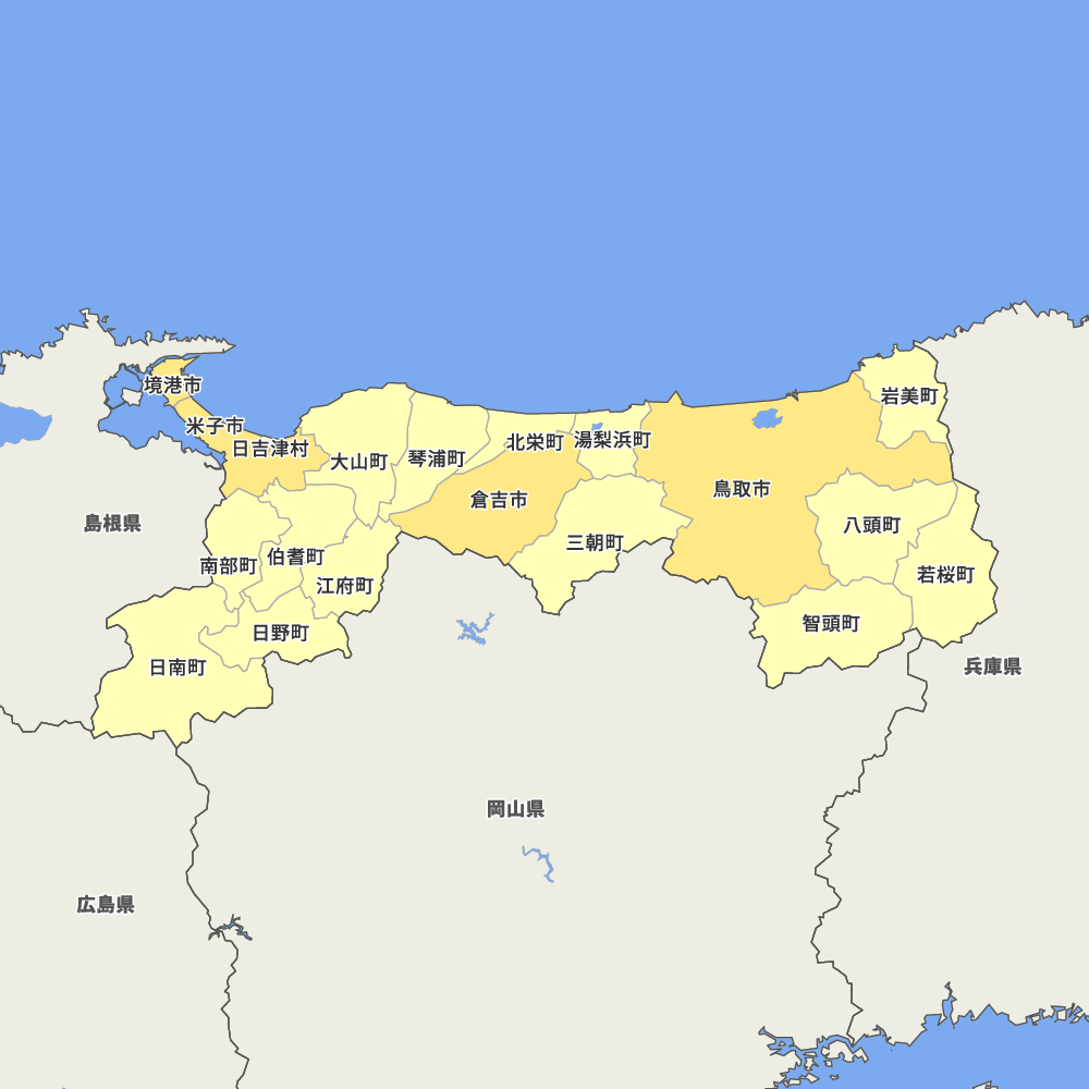 鳥取県の地図 | Map-It マップ・イット