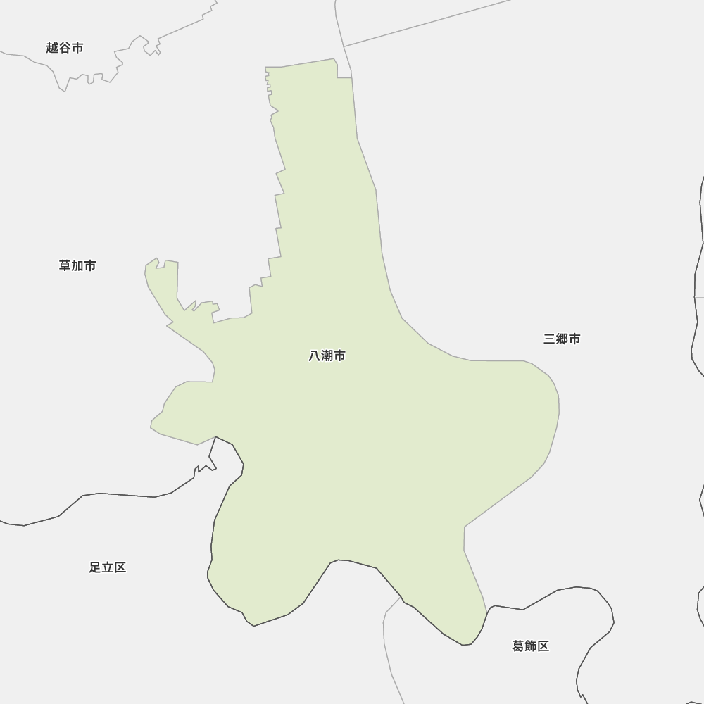 八潮市の白地図を無料ダウンロード