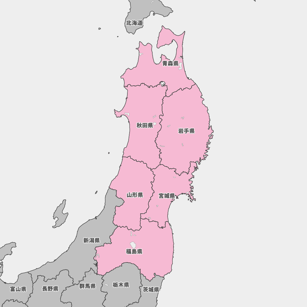 東北地方の地図 | Map-It マップ・イット