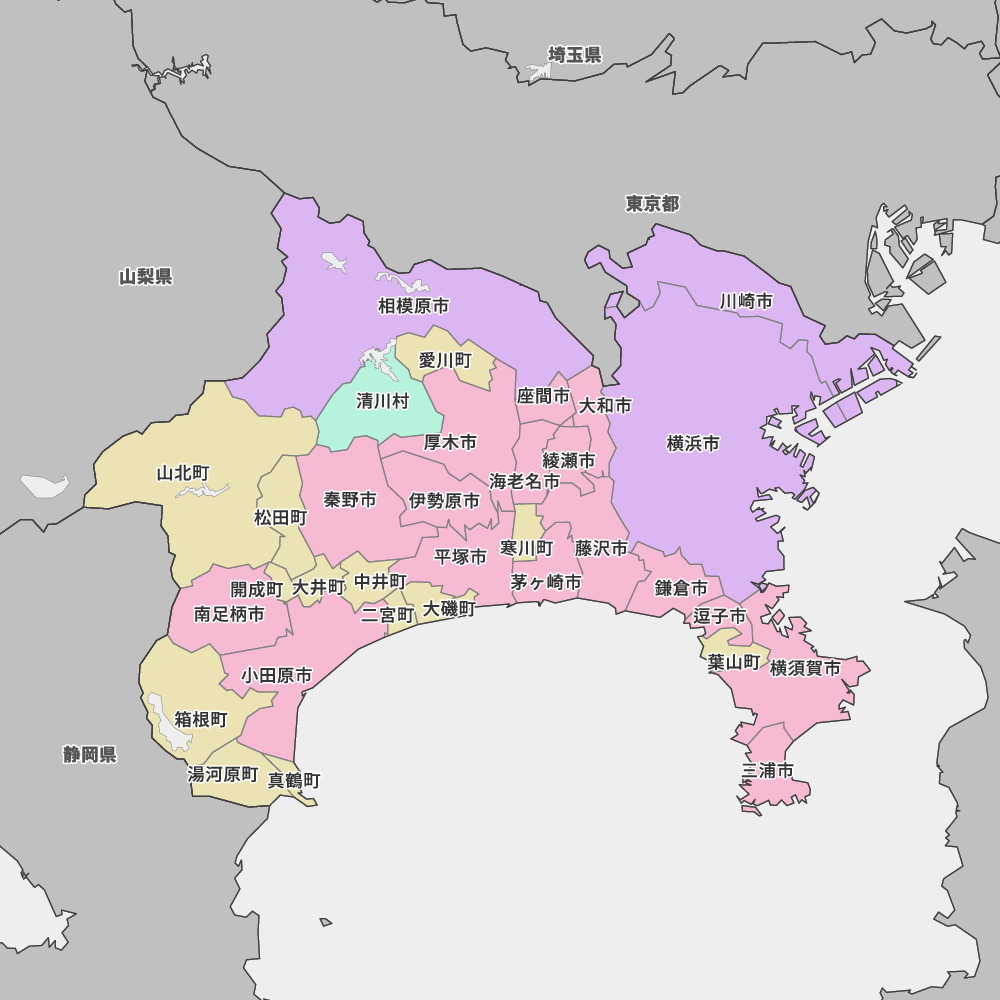 神奈川県の地図 | Map-It マップ・イット