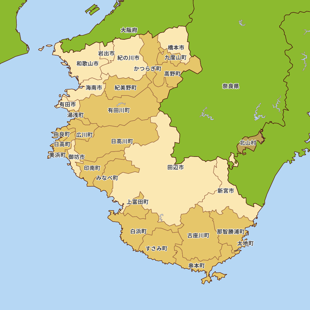 和歌山県の地図 | Map-It マップ・イット
