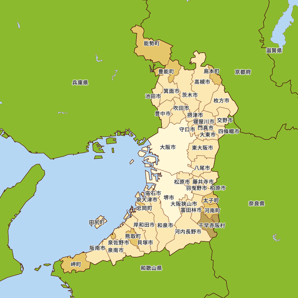 大阪府の地図 | Map-It マップ・イット