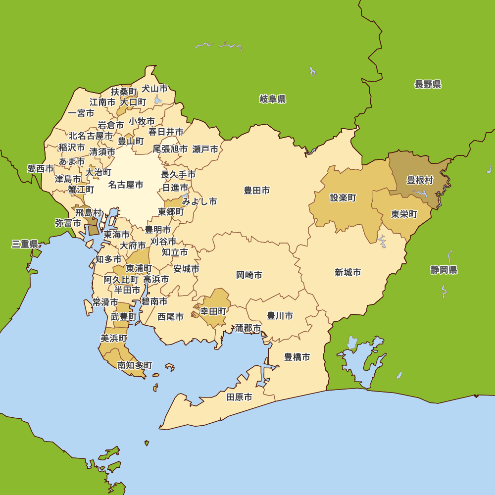 愛知県の地図 | Map-It マップ・イット