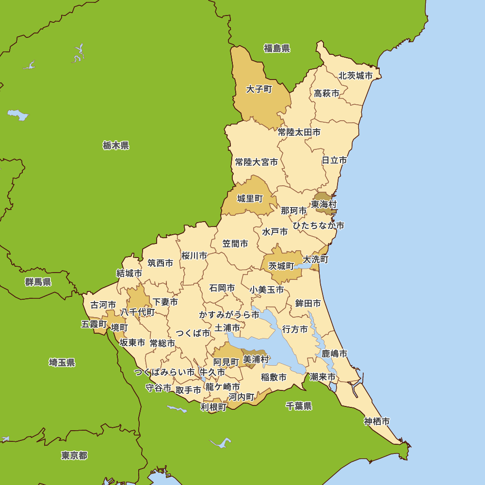 茨城県の地図 | Map-It マップ・イット