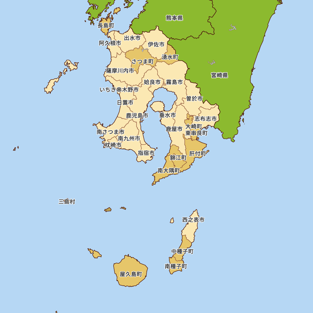 鹿児島県の地図 | Map-It マップ・イット