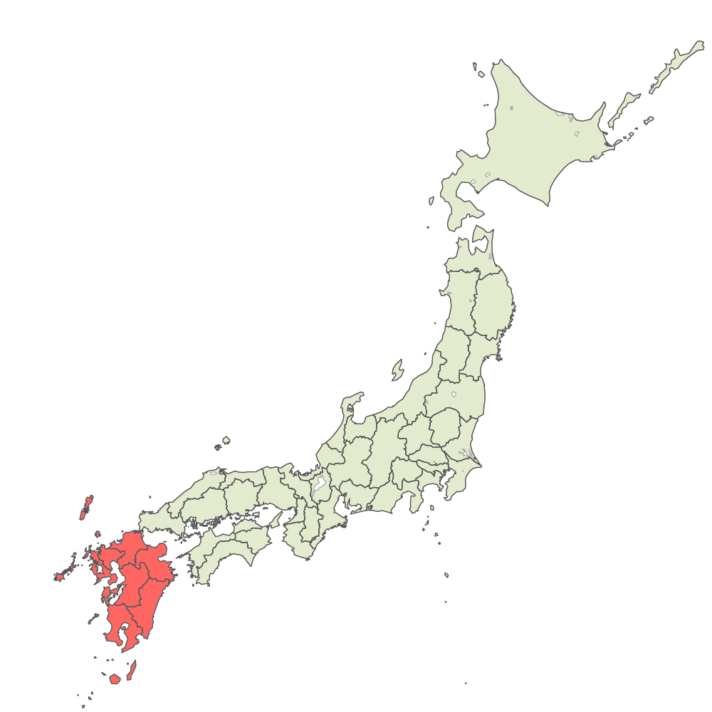 九州地方の地図 | Map-It マップ・イット