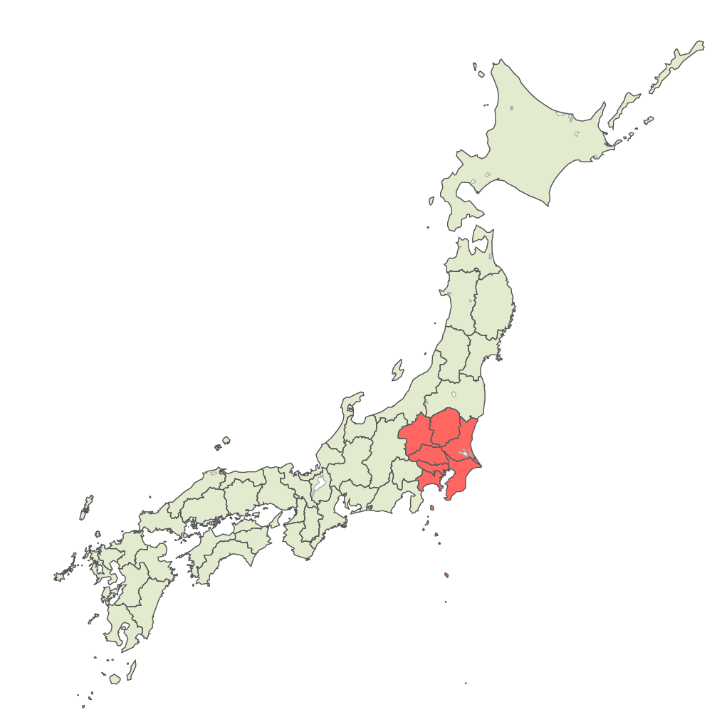 関東地方の地図 | Map-It マップ・イット