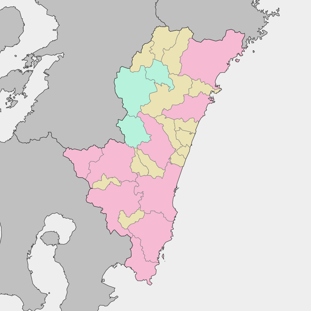 宮崎県の地図 | Map-It マップ・イット