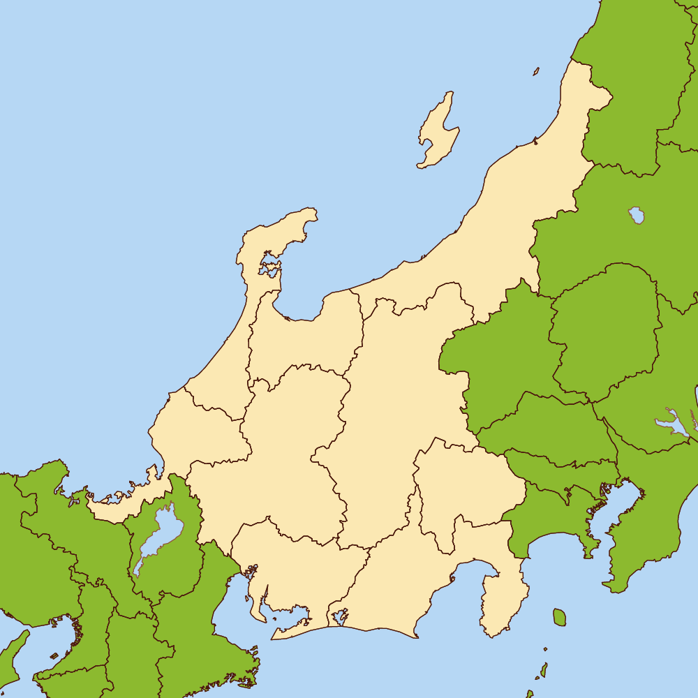中部地方の地図 | Map-It マップ・イット