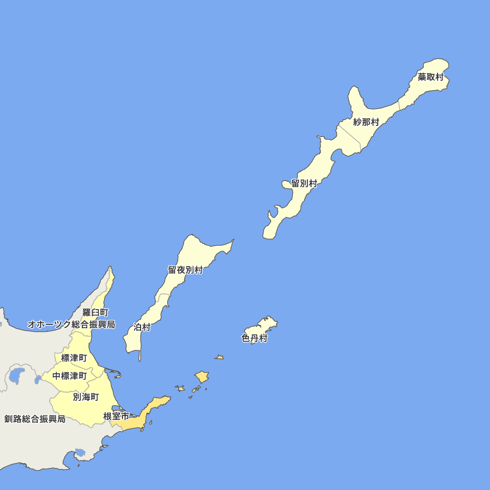 北海道根室振興局の地図 | Map-It マップ・イット