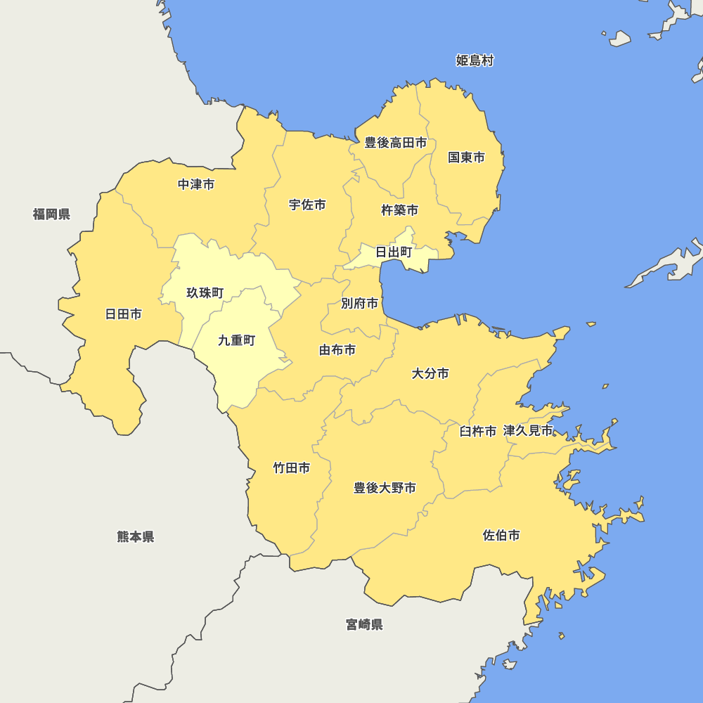 大分県の地図 | Map-It マップ・イット