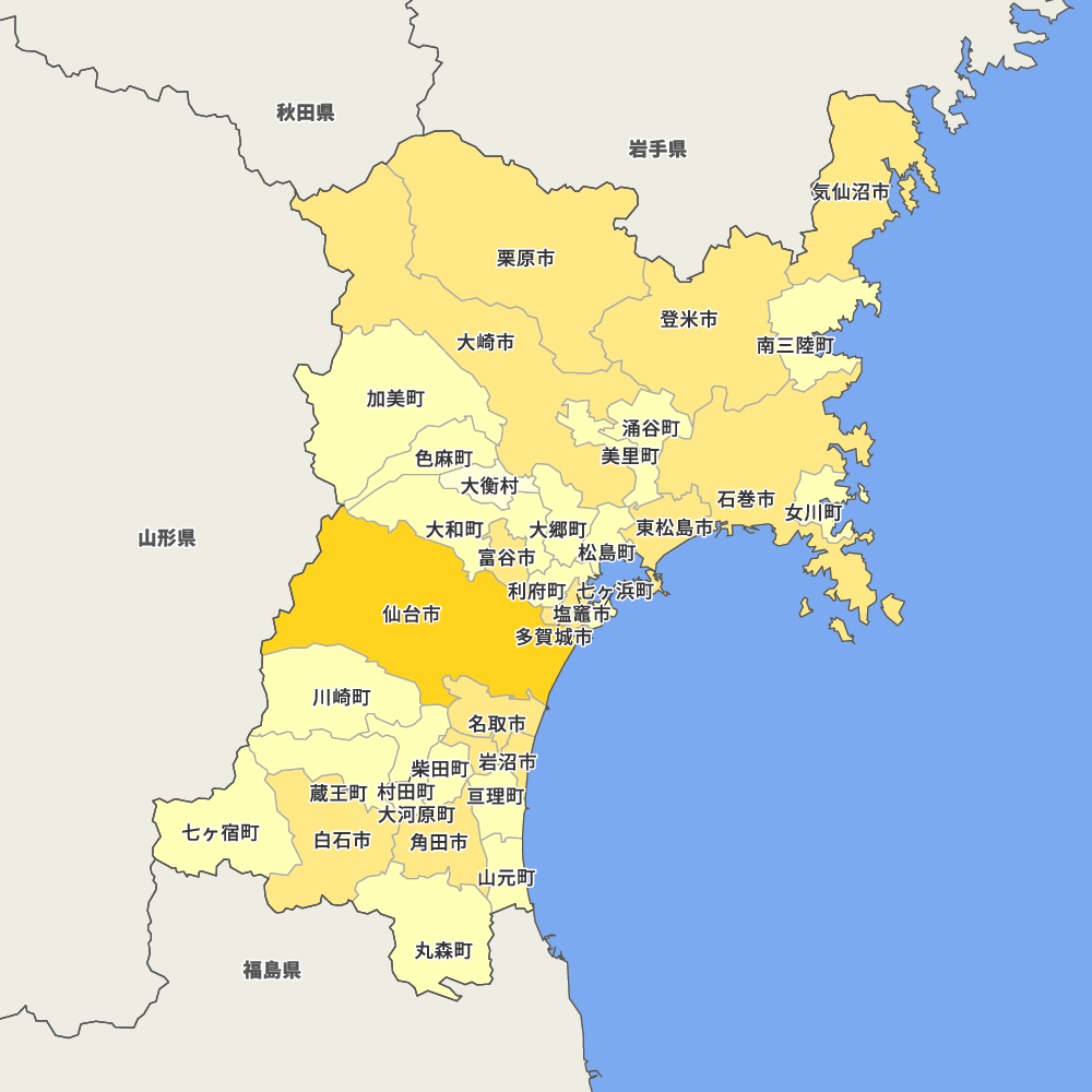 宮城県地勢図 _ 宮城県 区分図 _ 地理院地図 / GSI Maps – UVLEG