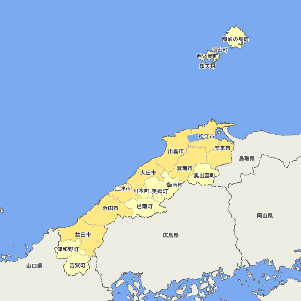 島根県の地図 | Map-It マップ・イット