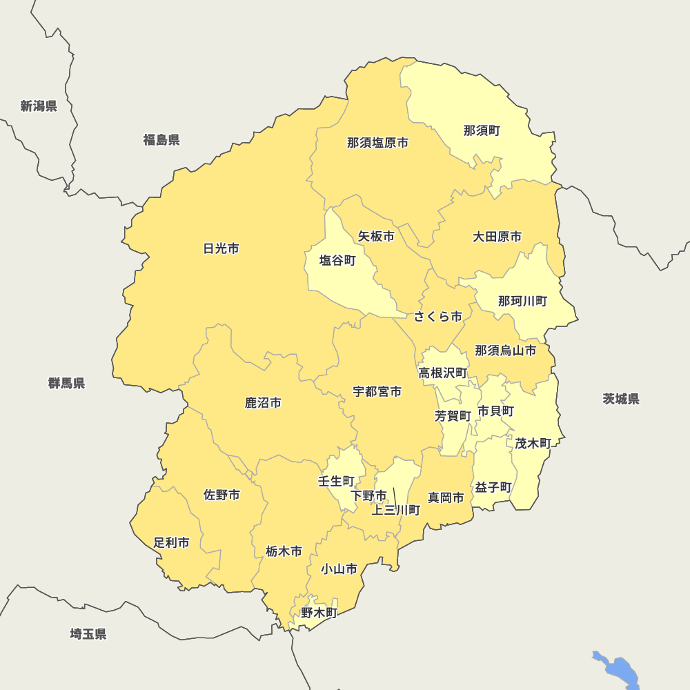 栃木県の地図 | Map-It マップ・イット