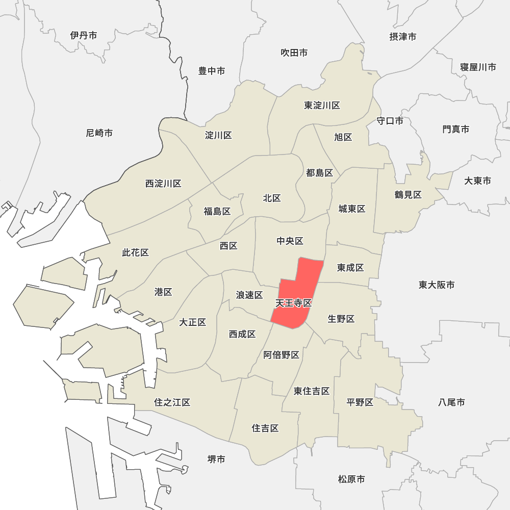 大阪府大阪市天王寺区の地図 | Map-It マップ・イット
