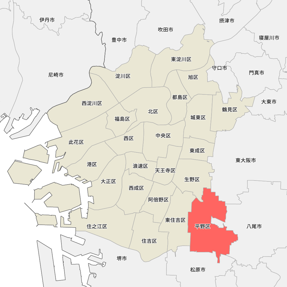 大阪府大阪市平野区の地図 Map It マップ イット