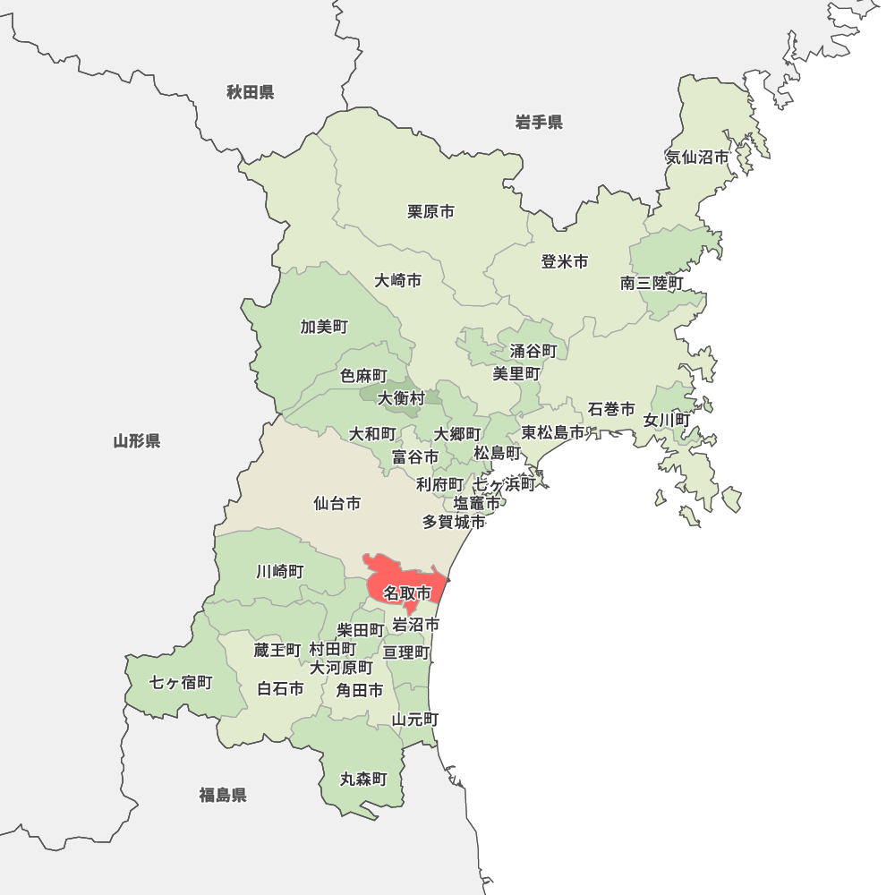 宮城県名取市の地図 | Map-It マップ・イット