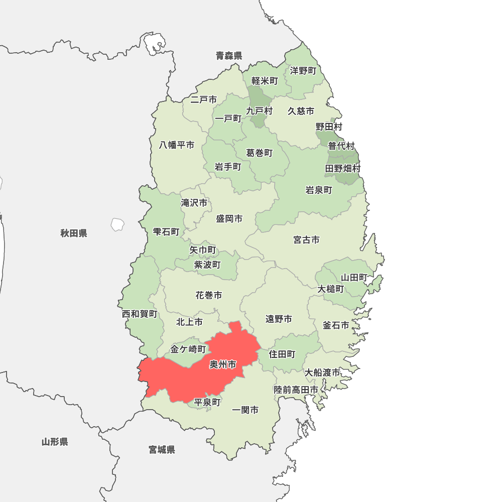 岩手県奥州市の地図 | Map-It マップ・イット