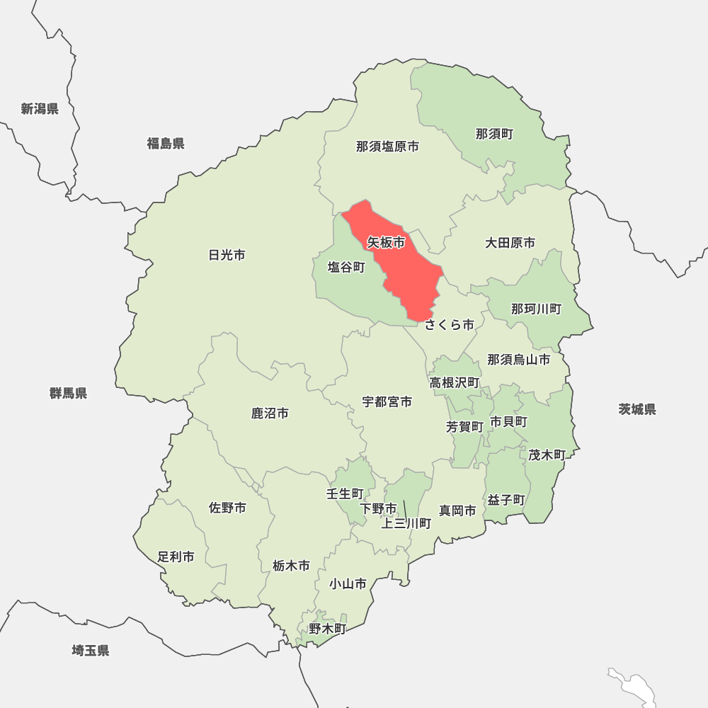 栃木県矢板市の地図 | Map-It マップ・イット