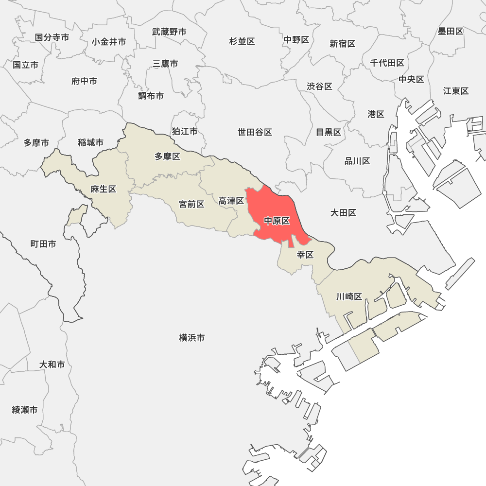 神奈川県川崎市中原区の地図 | Map-It マップ・イット