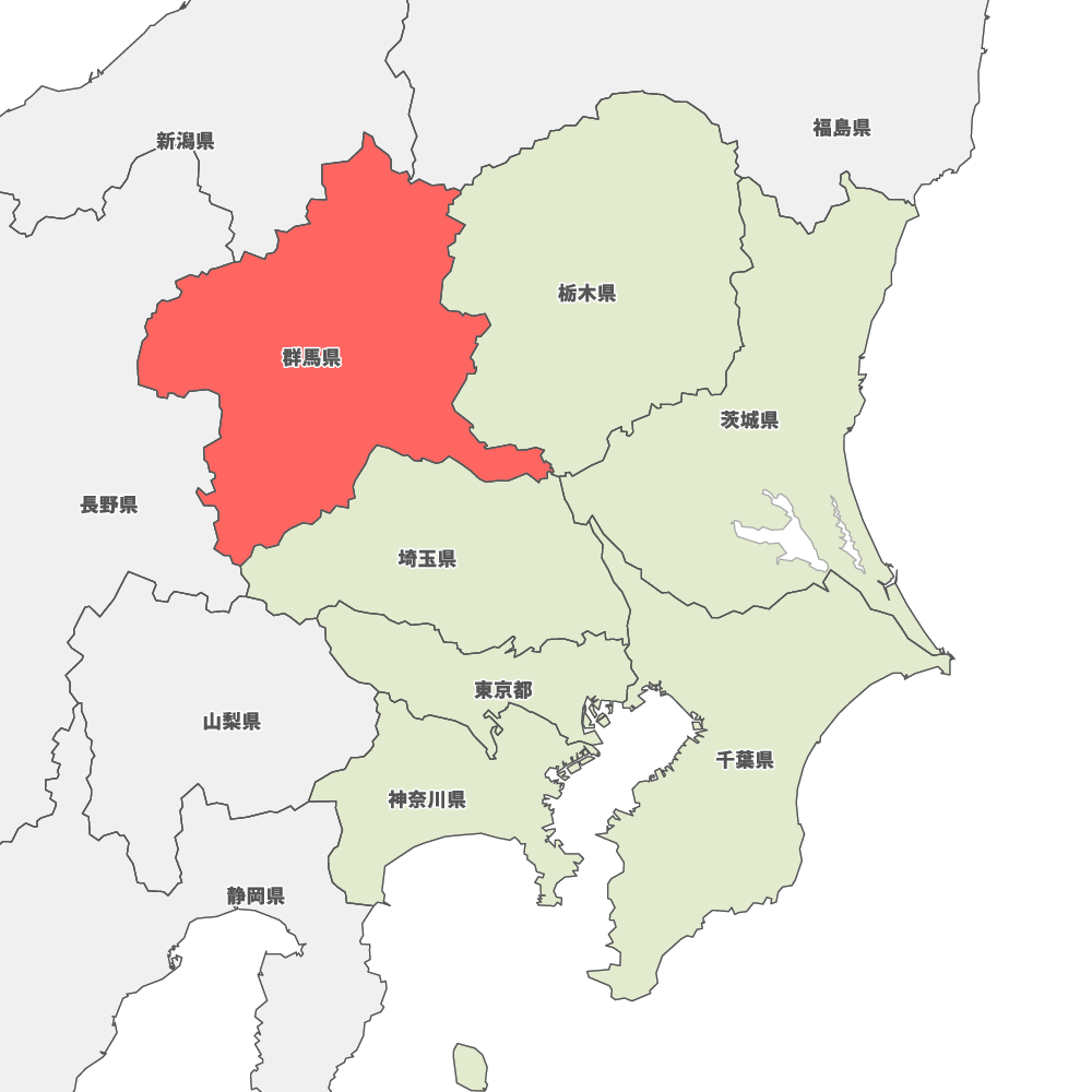 群馬県の地図 | Map-It マップ・イット