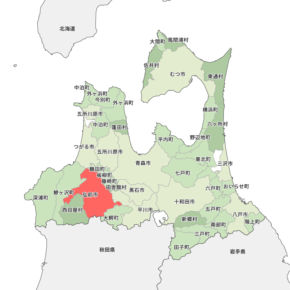 青森県弘前市の地図 | Map-It マップ・イット