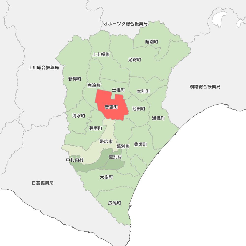 北海道十勝総合振興局河東郡音更町の地図 | Map-It マップ・イット