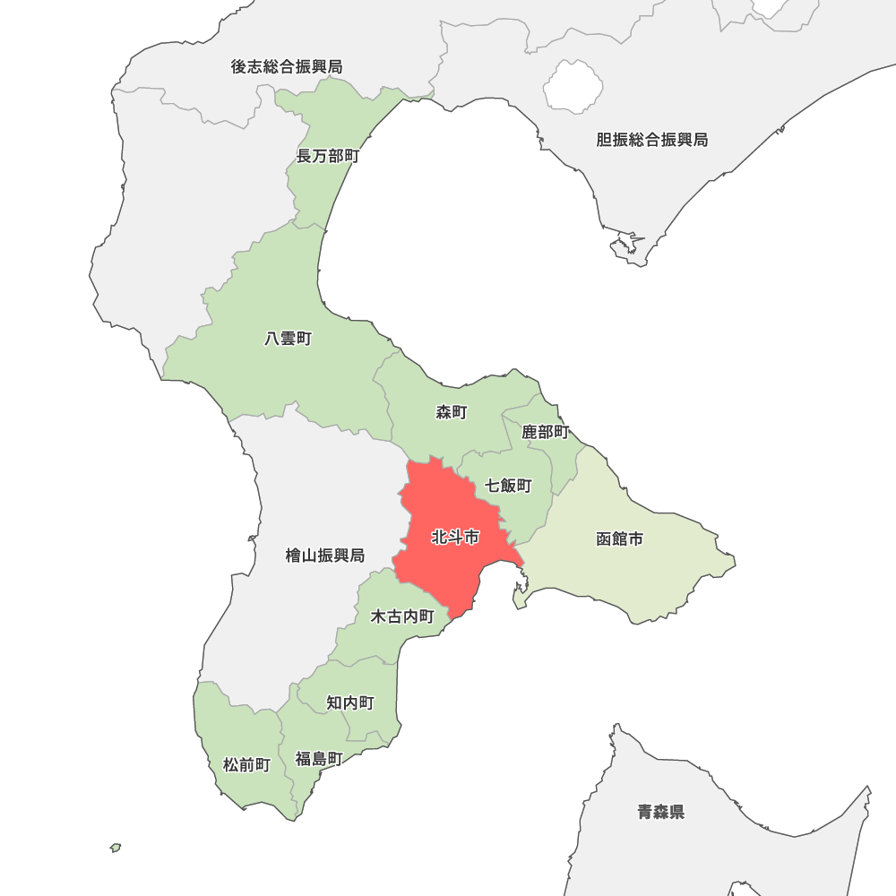 北海道渡島総合振興局北斗市の地図 | Map-It マップ・イット