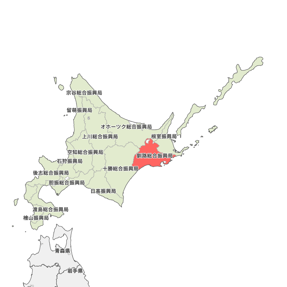 北海道釧路総合振興局の地図 | Map-It マップ・イット