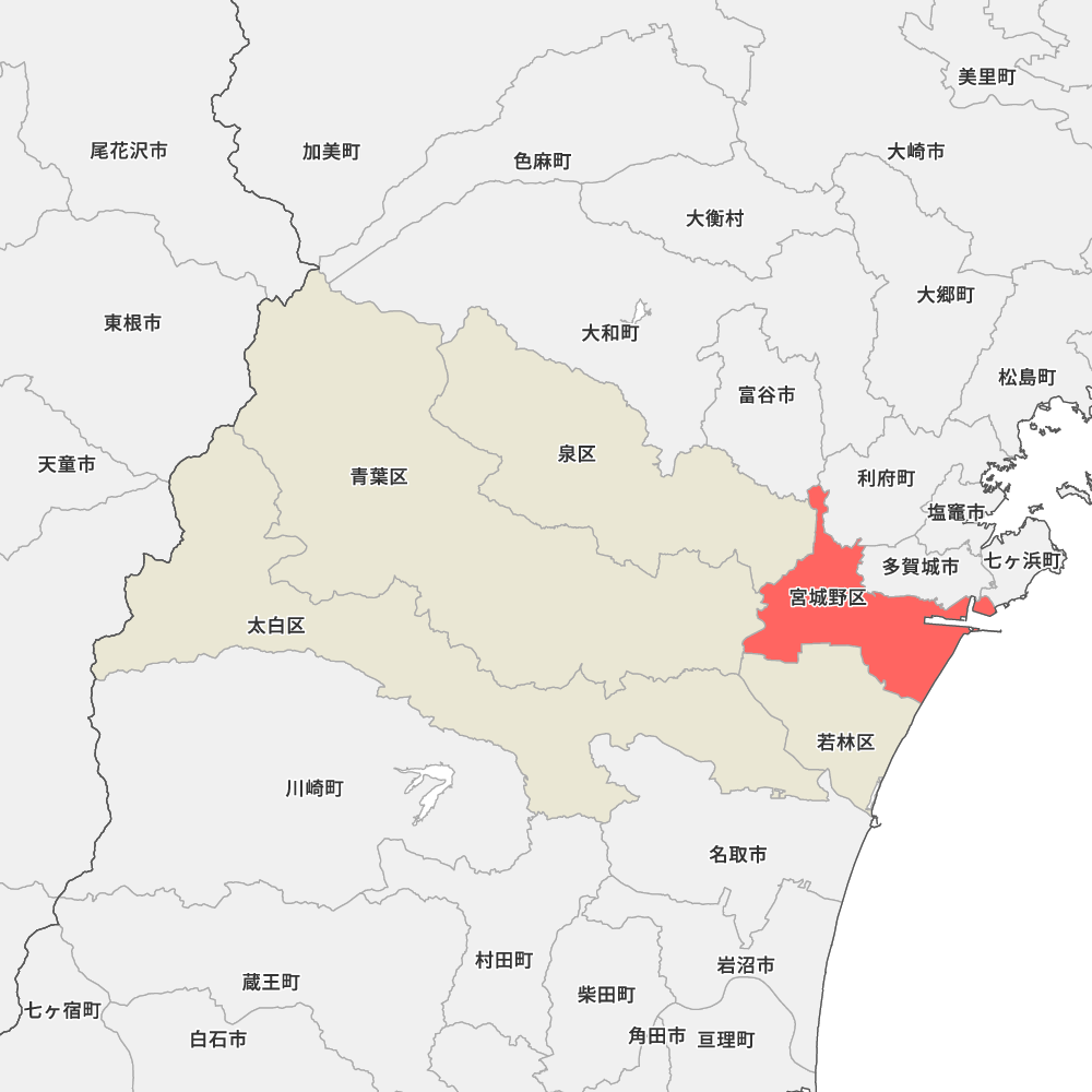 宮城県仙台市宮城野区の地図 | Map-It マップ・イット