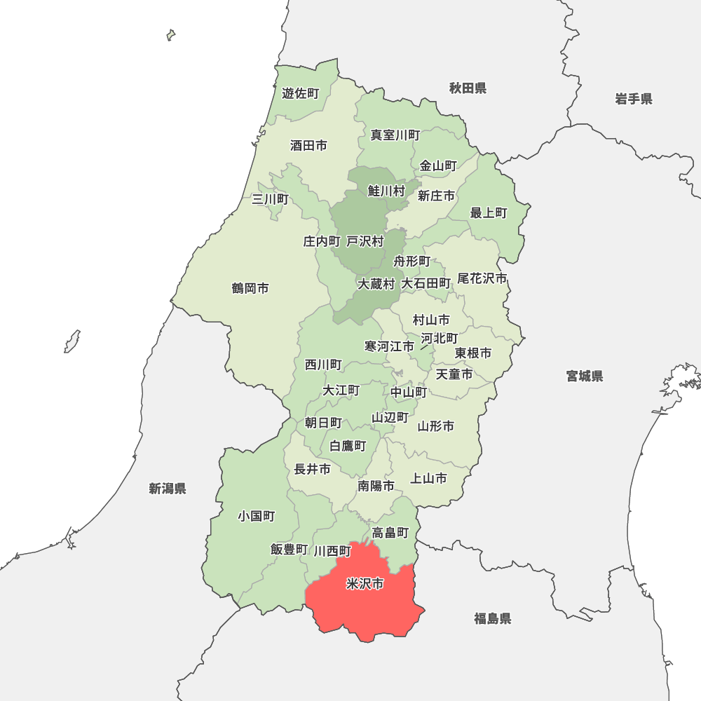 山形県米沢市の地図 | Map-It マップ・イット