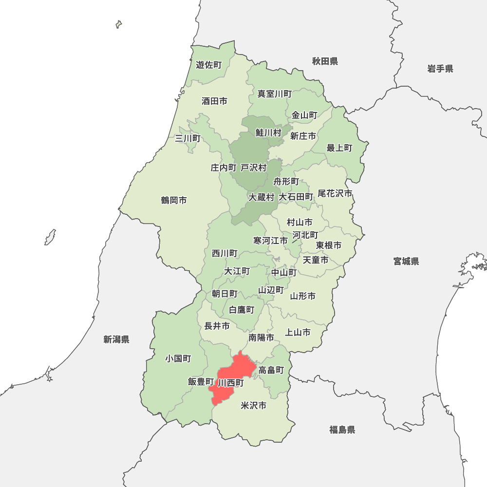 山形県東置賜郡川西町の地図 | Map-It マップ・イット