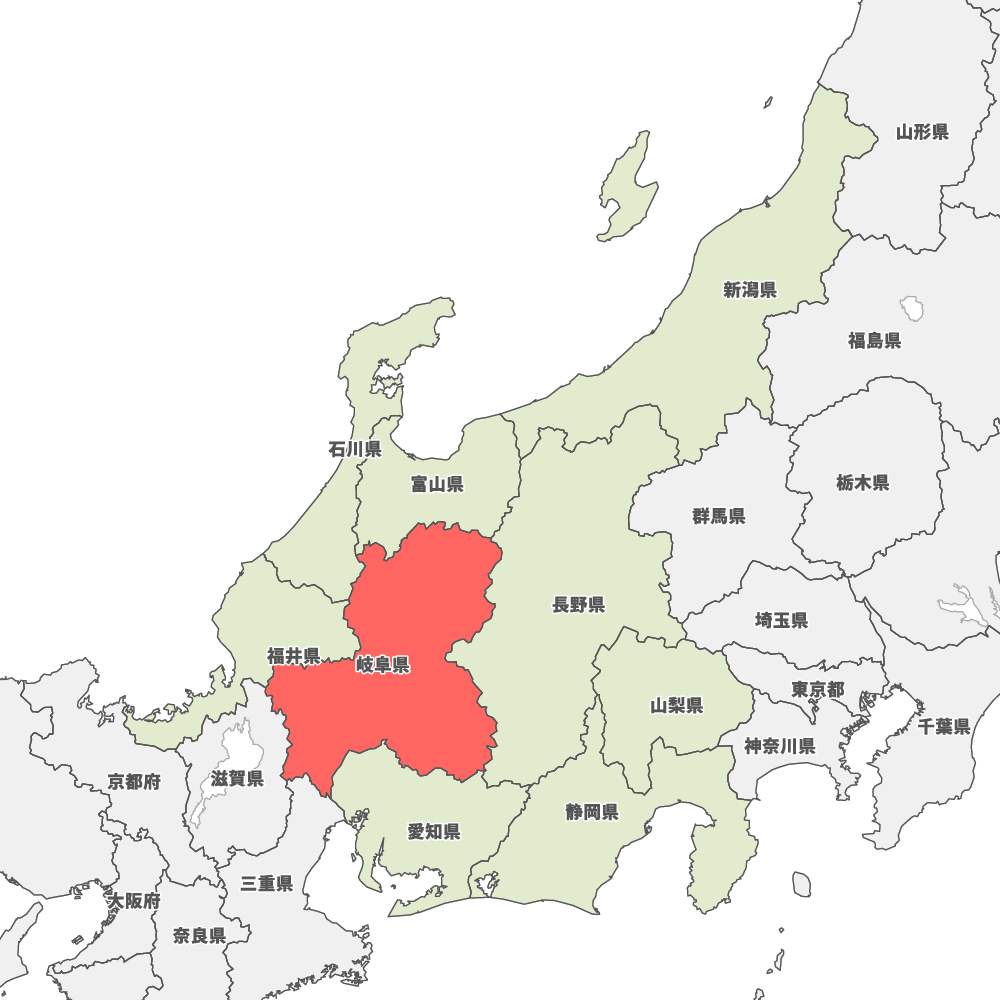 岐阜県の地図 | Map-It マップ・イット