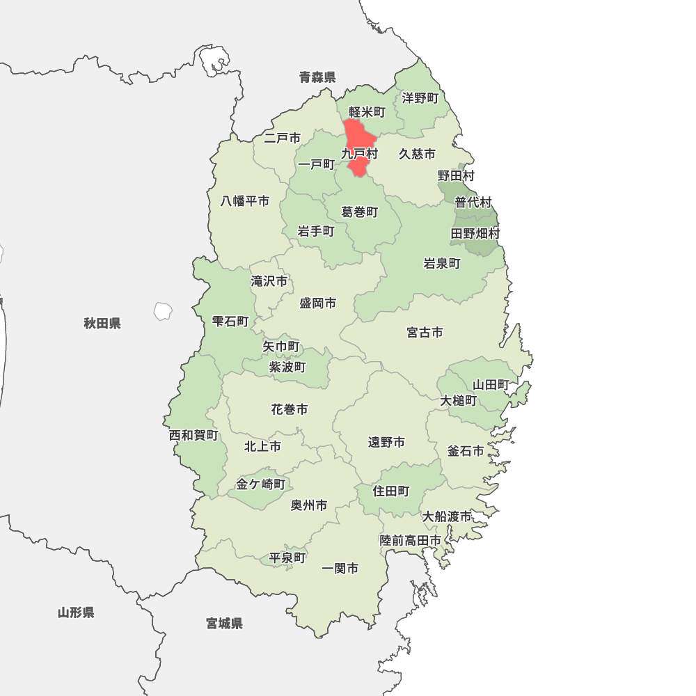 岩手県九戸郡九戸村の地図 MapIt マップ・イット