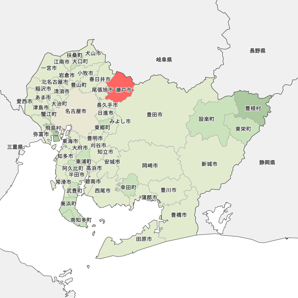 愛知県瀬戸市の地図 MapIt マップ・イット