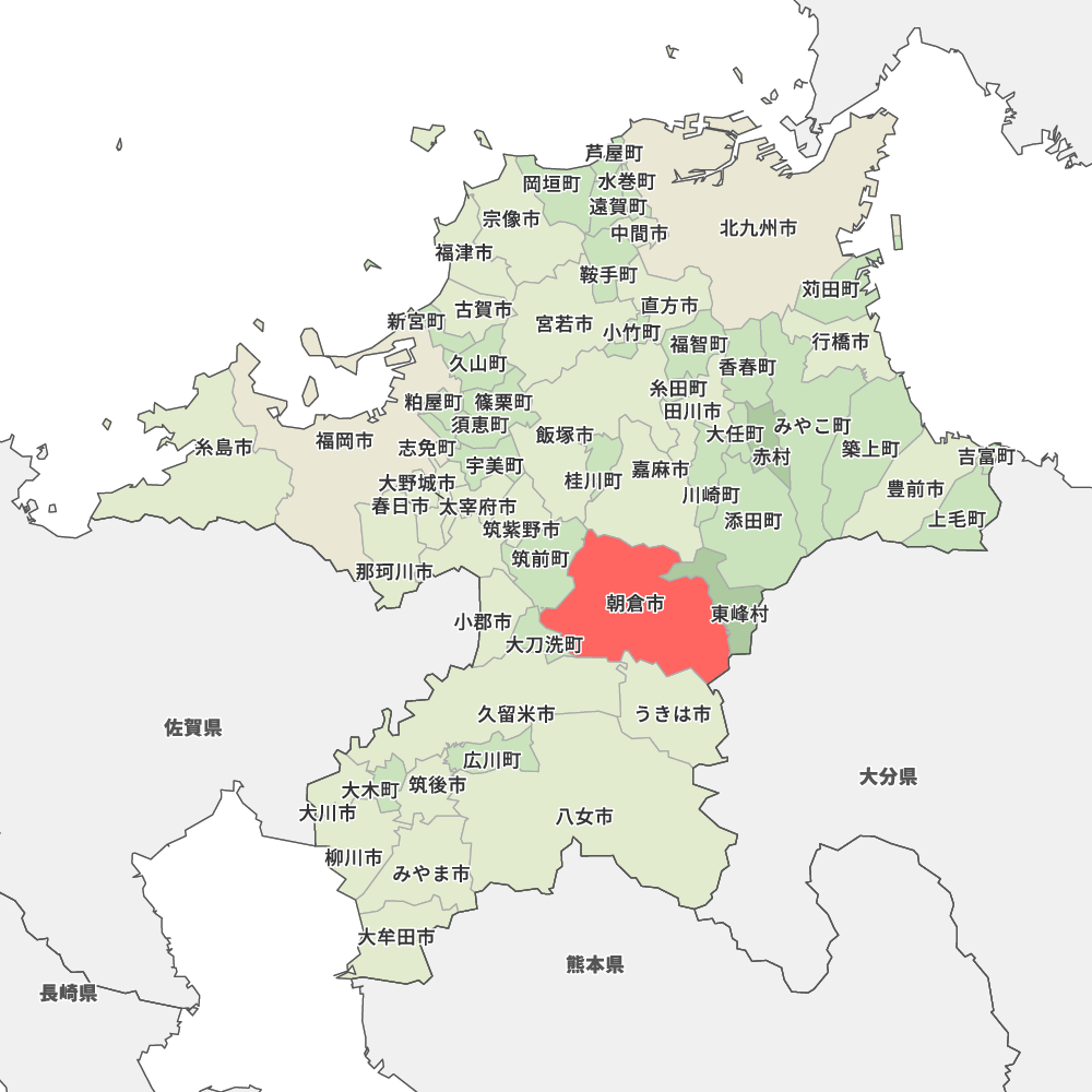 福岡県朝倉市の地図 | Map-It マップ・イット