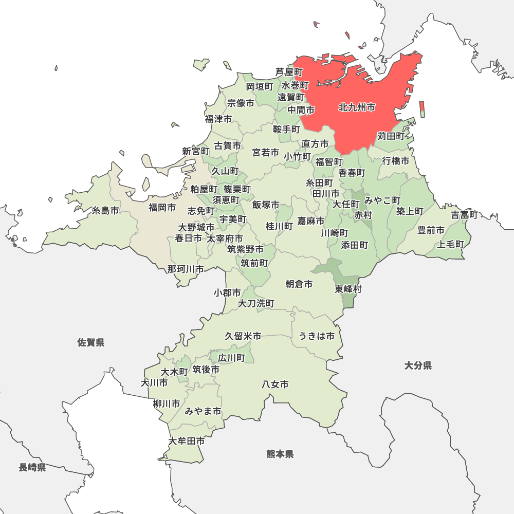 福岡県北九州市の地図 MapIt マップ・イット