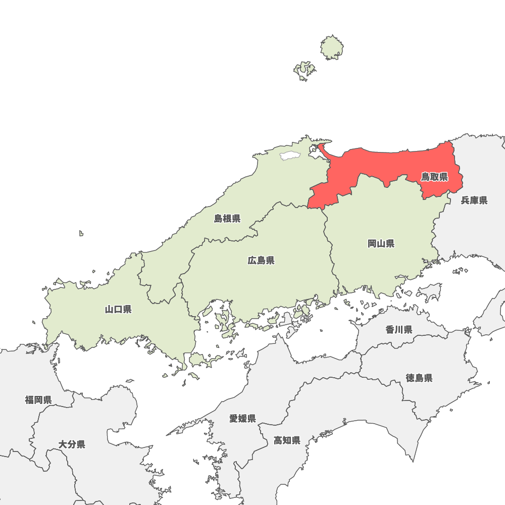 鳥取県の地図 | Map-It マップ・イット