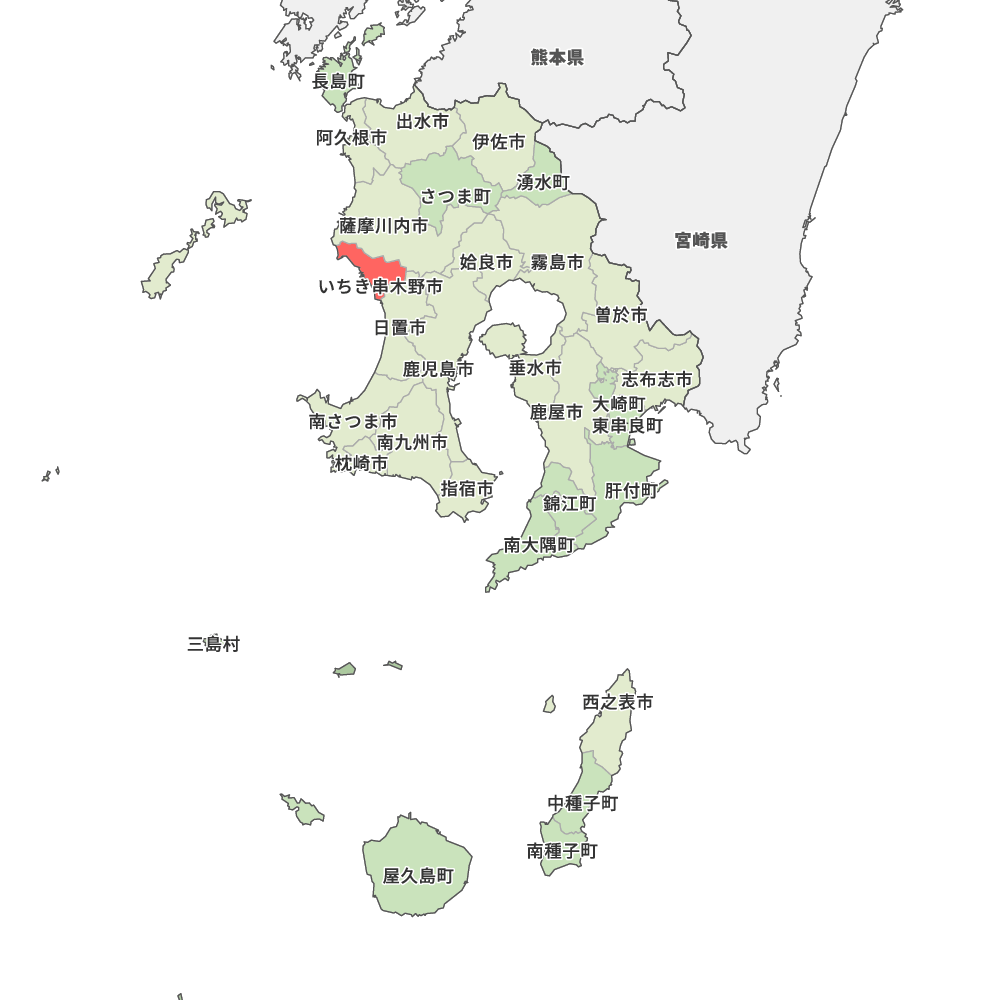 鹿児島県いちき串木野市の地図 | Map-It マップ・イット