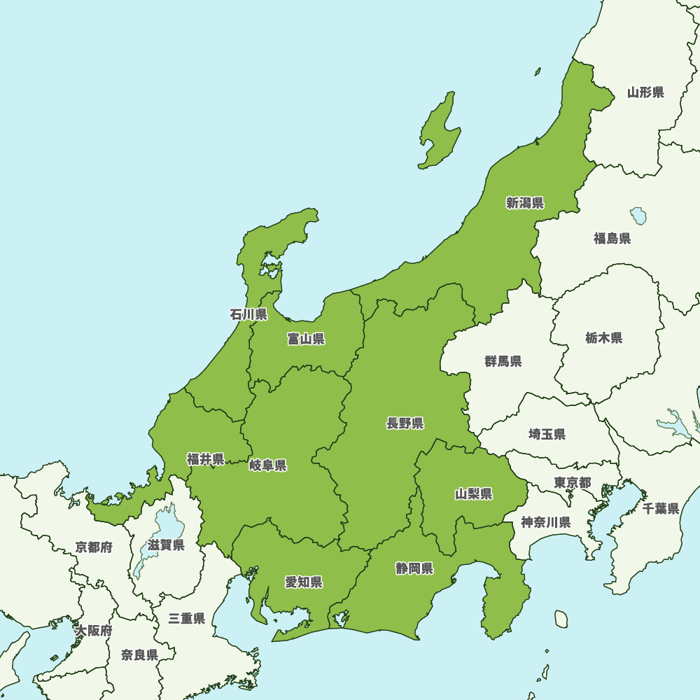 中部地方の地図 | Map-It マップ・イット