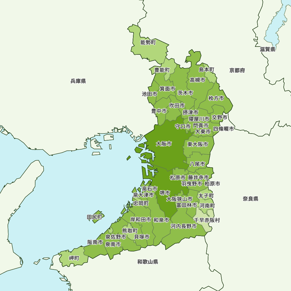 大阪府の地図 | Map-It マップ・イット