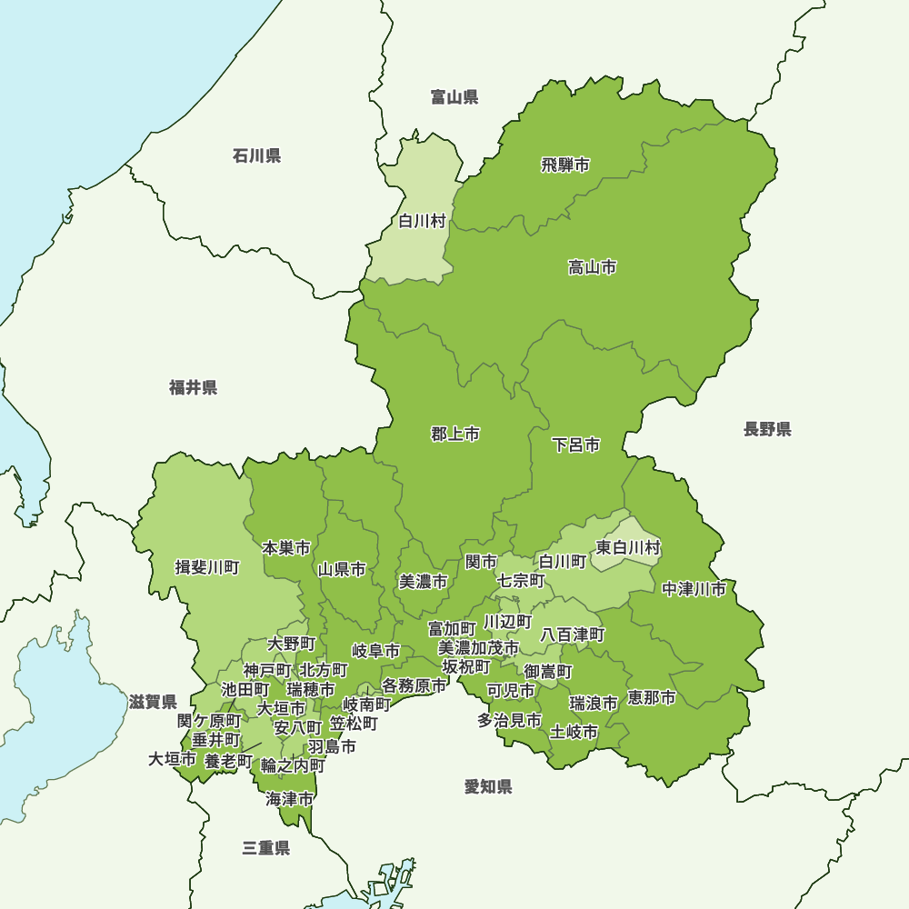 岐阜県の地図 | Map-It マップ・イット