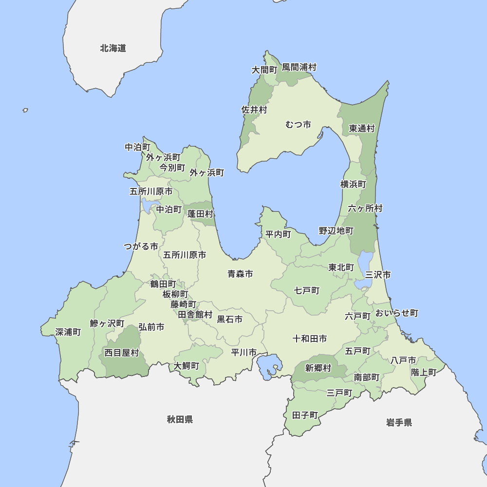 青森県の地図 | Map-It マップ・イット