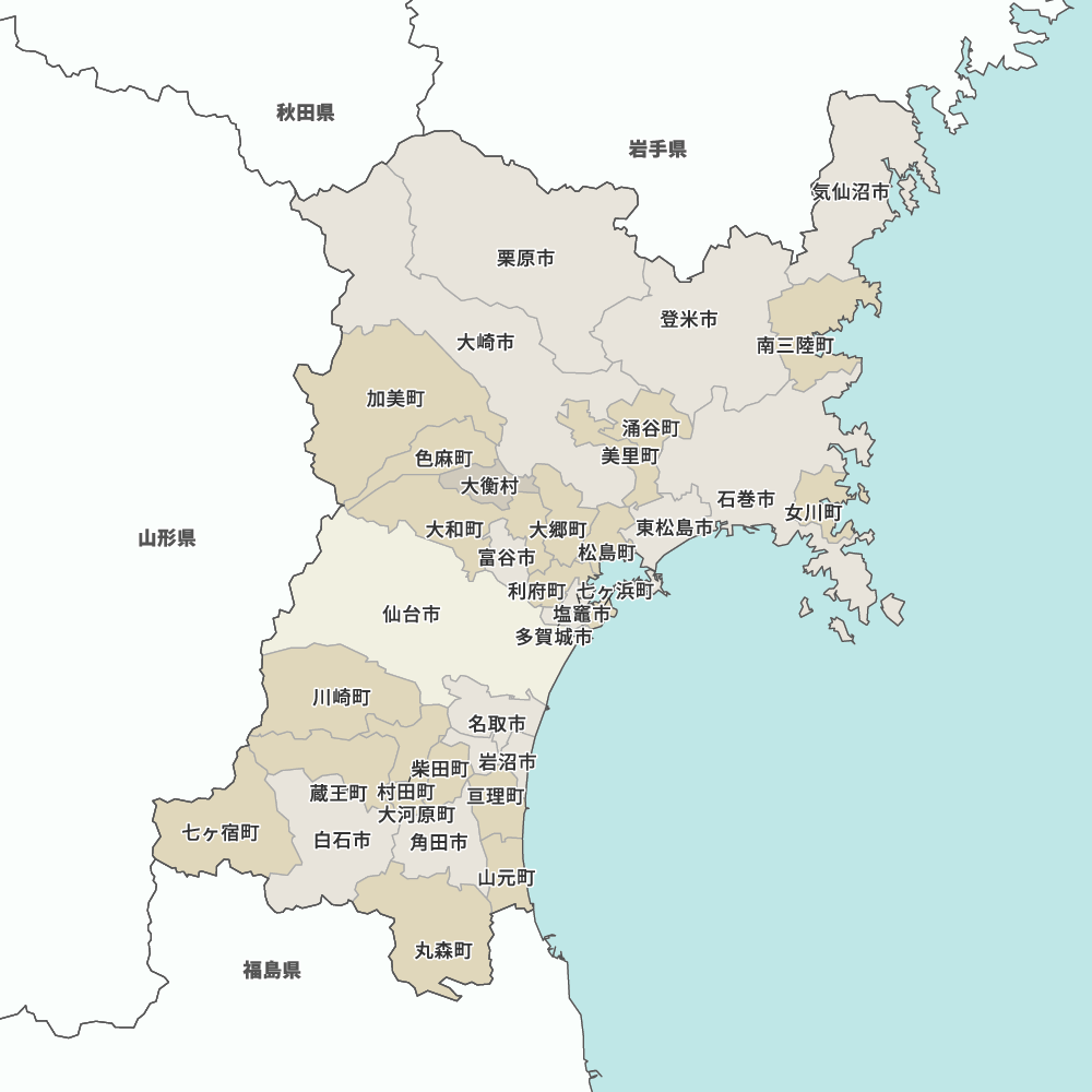 宮城県の地図 | Map-It マップ・イット