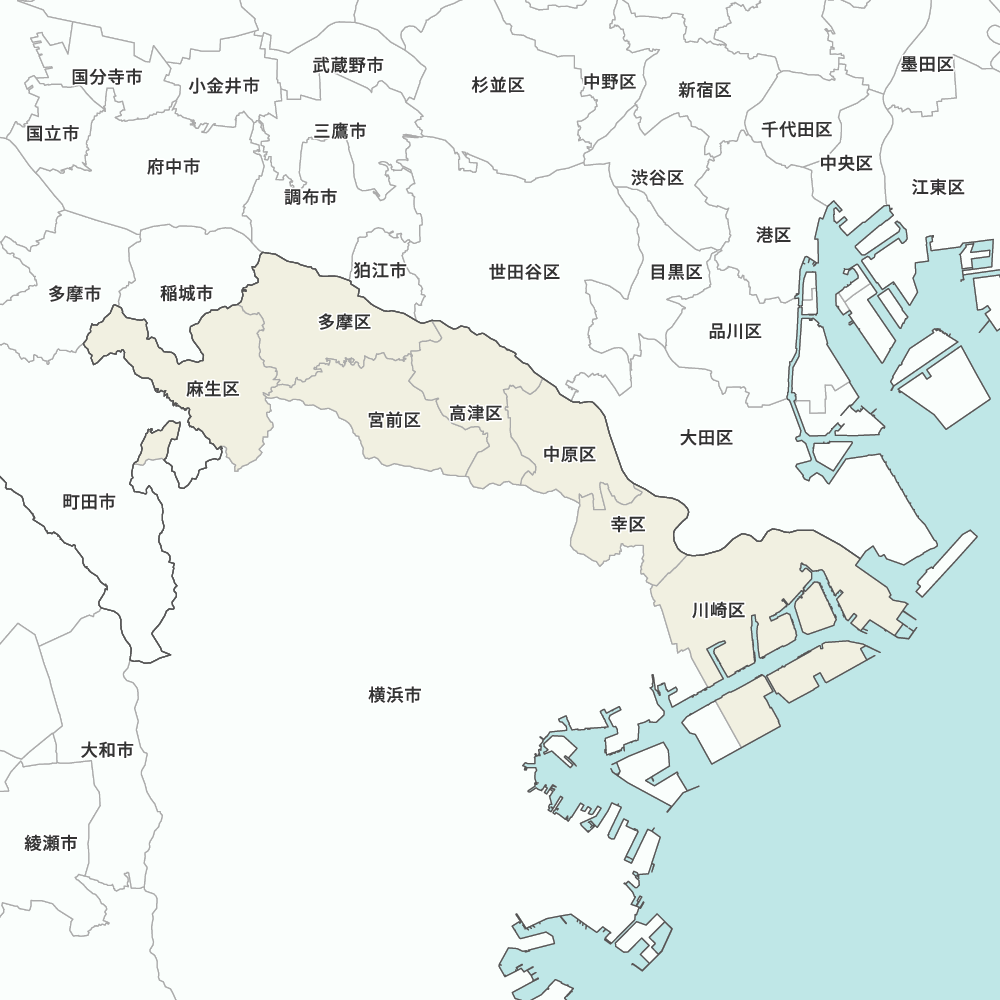 国際地学協会出版社神奈川の地図 横浜市・川崎市区分図 隣接主要市街図