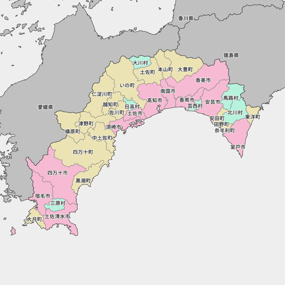 高知県の地図 | Map-It マップ・イット