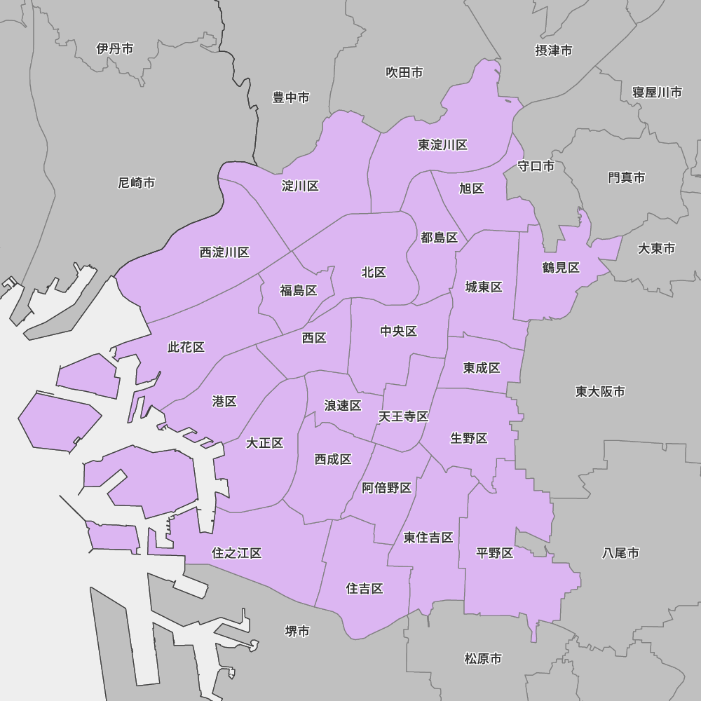 大阪府大阪市の地図 | Map-It マップ・イット